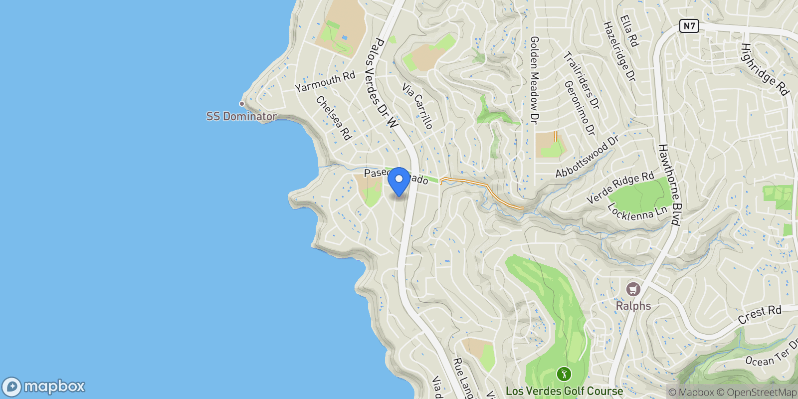Map showing 2816 Via Pacheco, Rolling Hills Estates, California, United States.