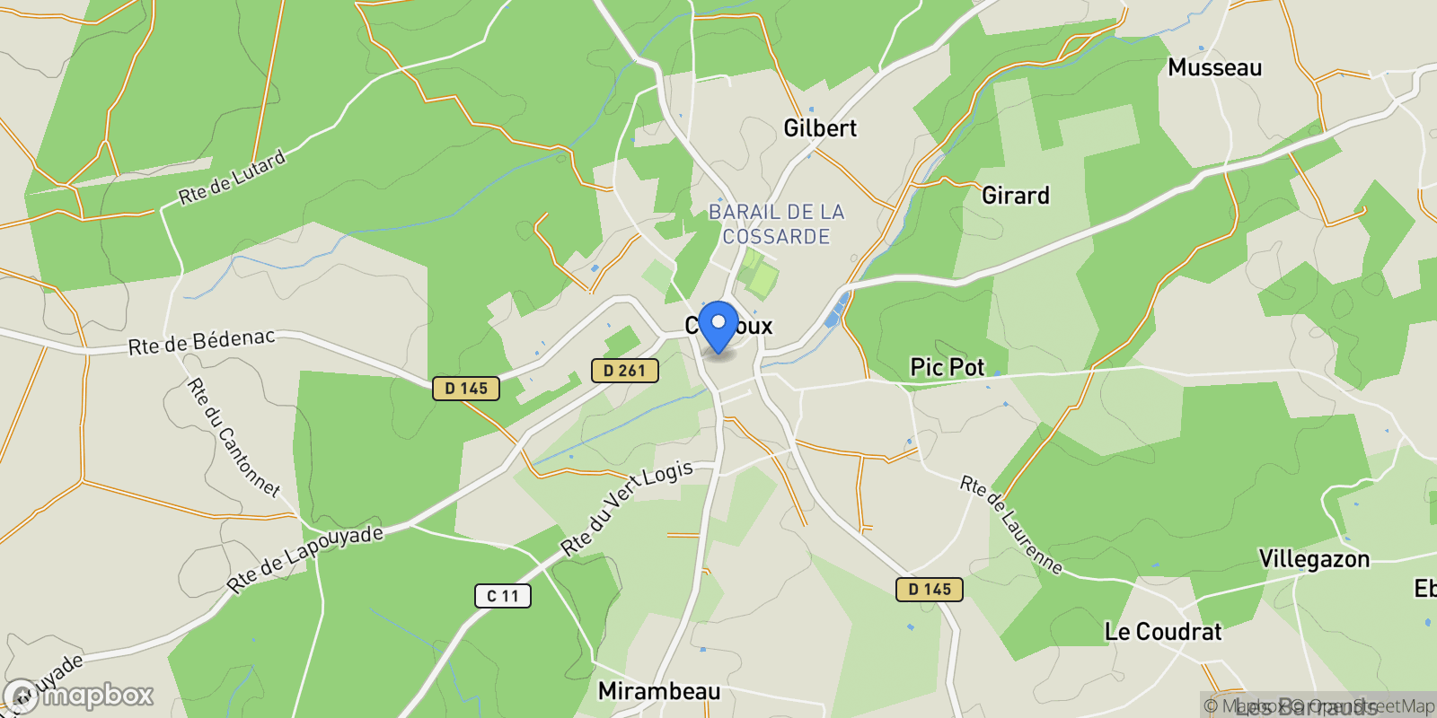Map showing Cercoux, Cercoux, Cercoux, Nouvelle-Aquitaine, France.