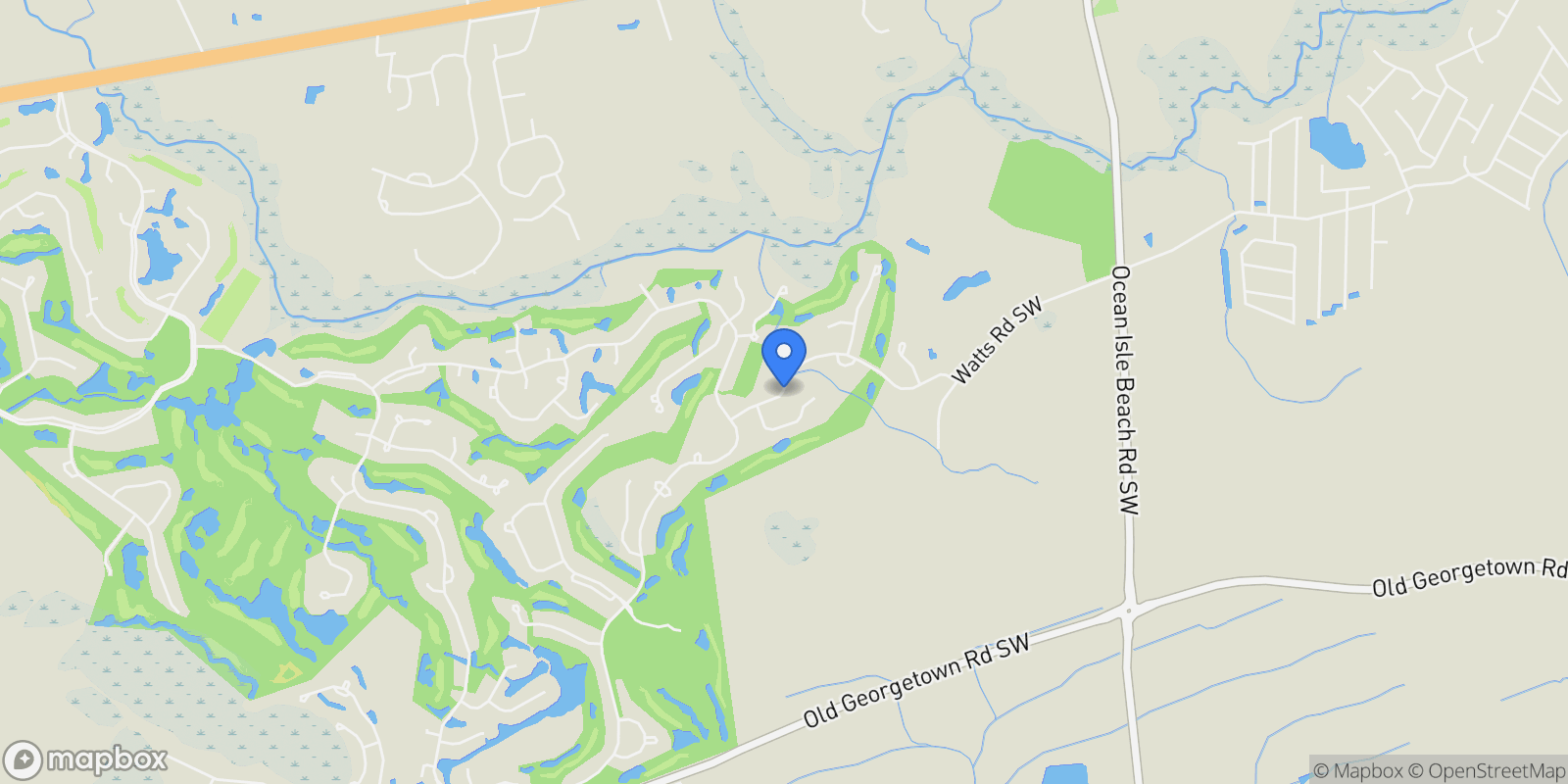 Map showing 521 Lindgrove Place SW, Ocean Isle Beach, North Carolina, United States.
