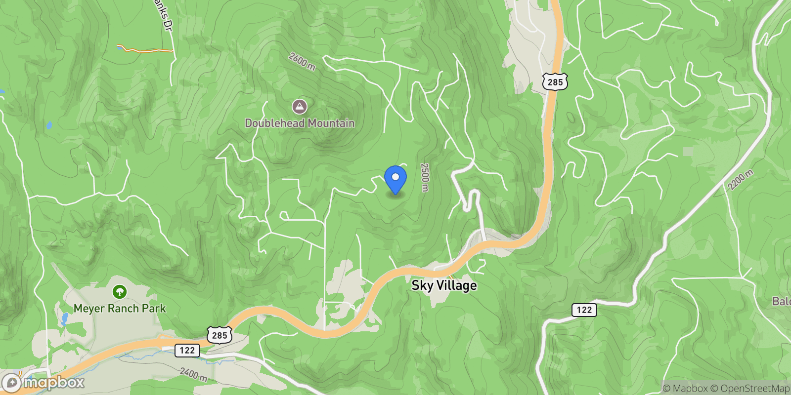 Map showing 8838 Hillview Road, Morrison, Colorado, United States.