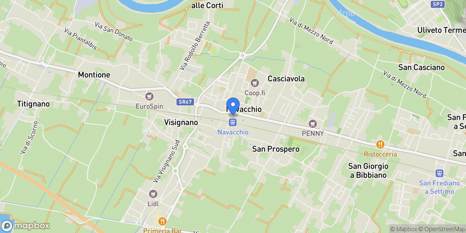 Map showing Largo Pietro Gori, 10, Navacchio, Tuscany, Italy.