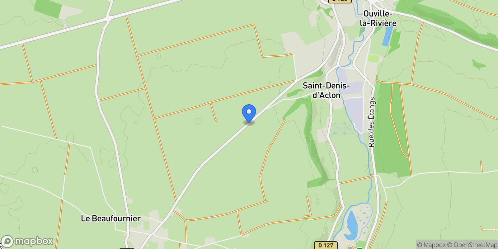 Map showing Saint-Denis-d'Aclon, Normandy, France.