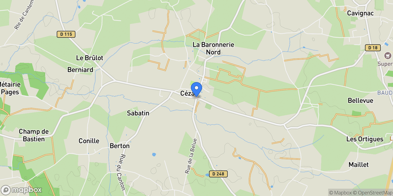 Map showing Cézac, Cézac, Cézac, Nouvelle-Aquitaine, France.