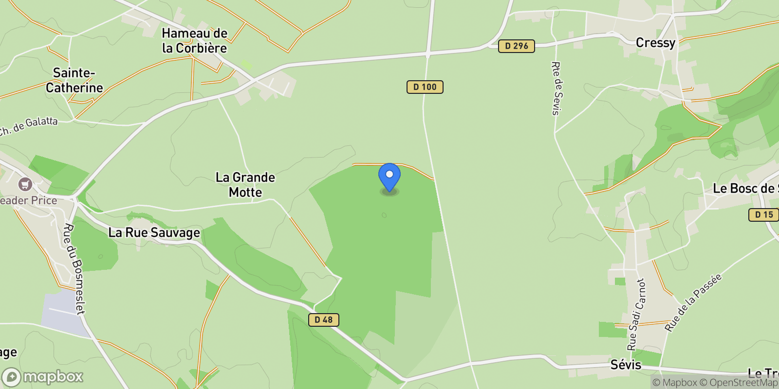 Map showing Val-de-Scie, Normandy, France.