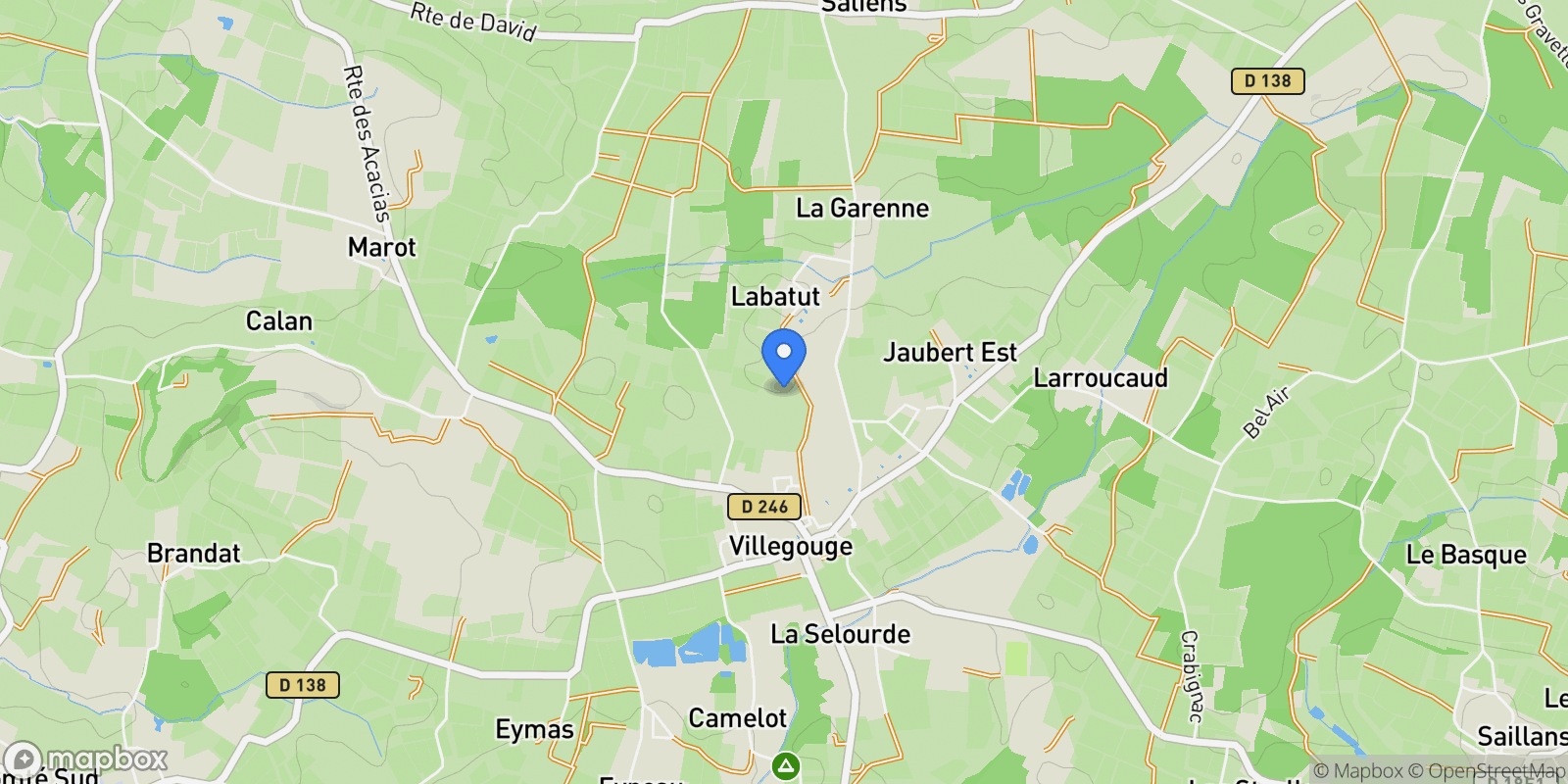 Map showing Villegouge, Villegouge, Villegouge, Nouvelle-Aquitaine, France.