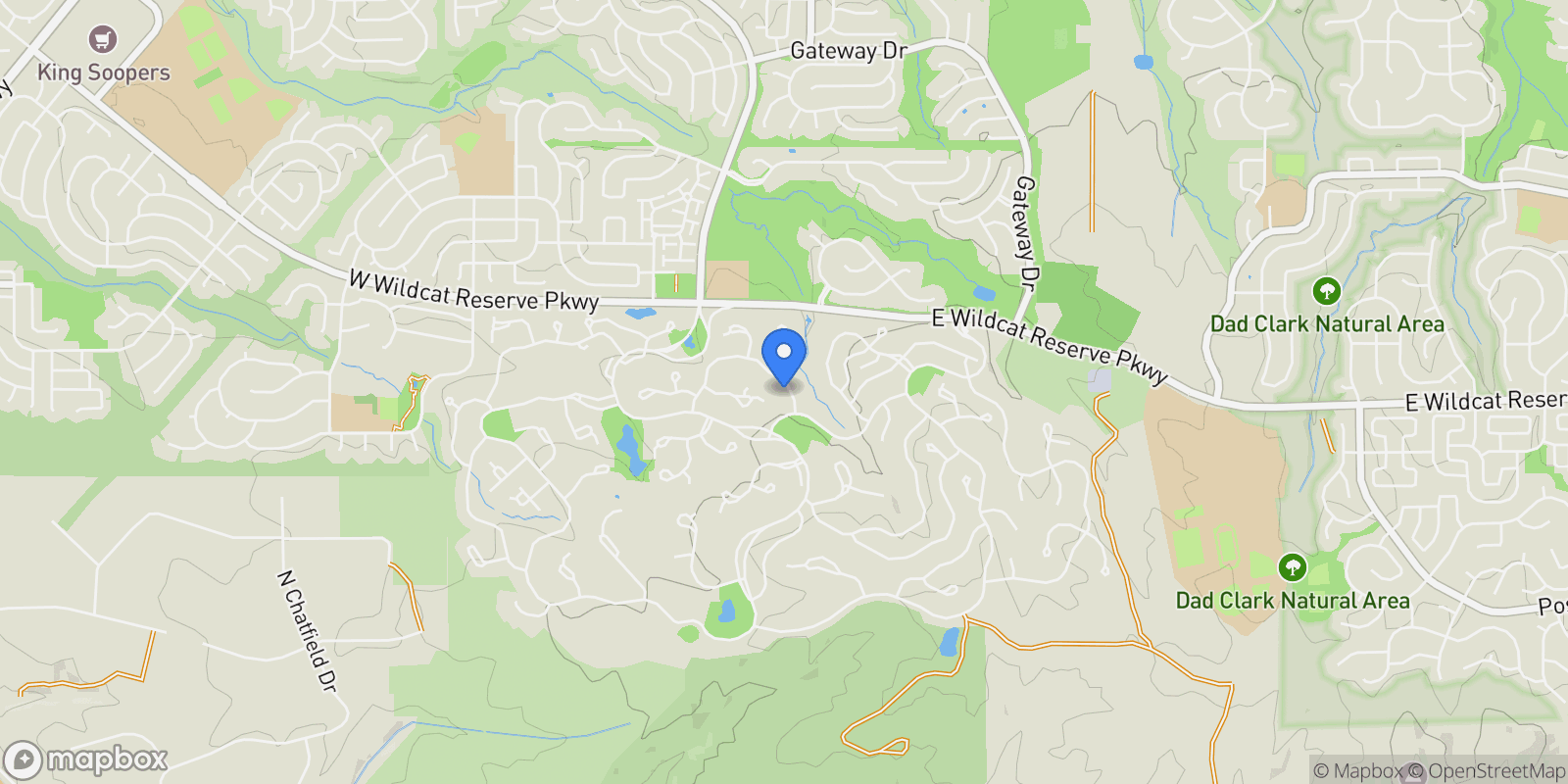 Map showing 486 Maplehurst Drive, Highlands Ranch, Colorado, United States.