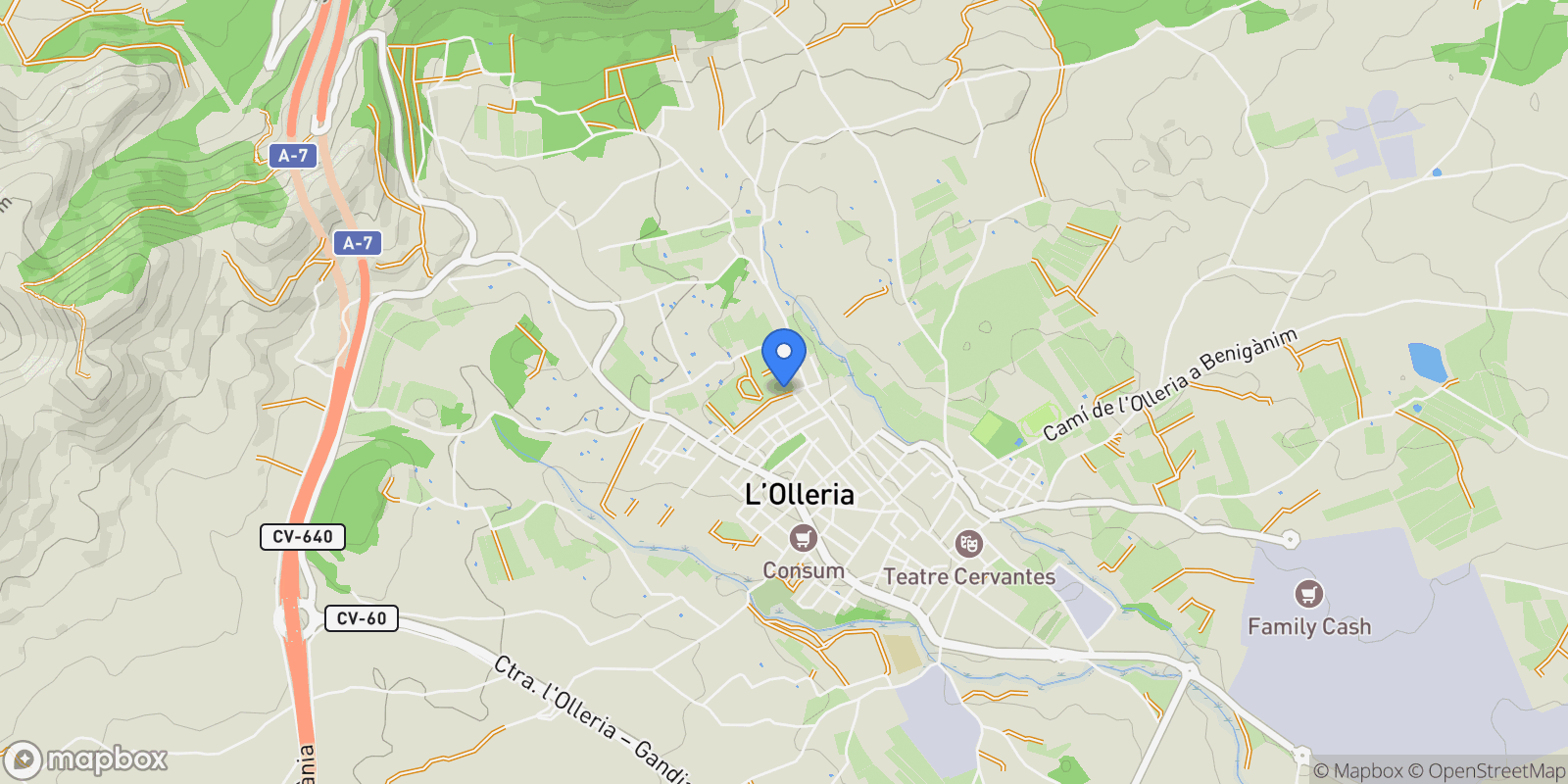 Map showing CENTRO, L'Olleria, VALENCIA, L'Olleria, l'Olleria, Valencian Community, Spain.