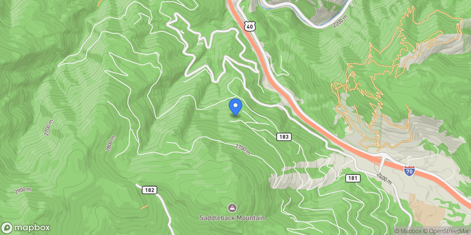 Map showing 100 Halter Way, Evergreen, Colorado, United States.