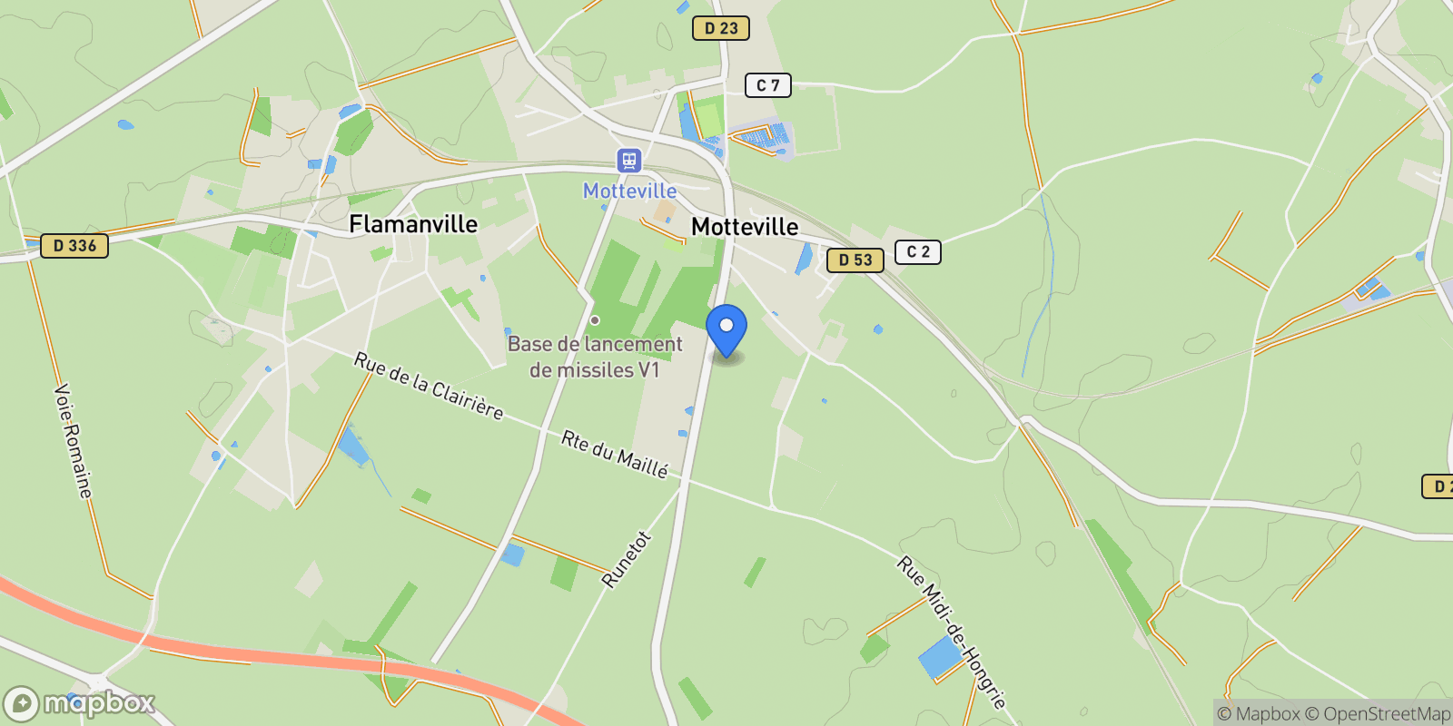 Map showing Motteville, Normandy, France.