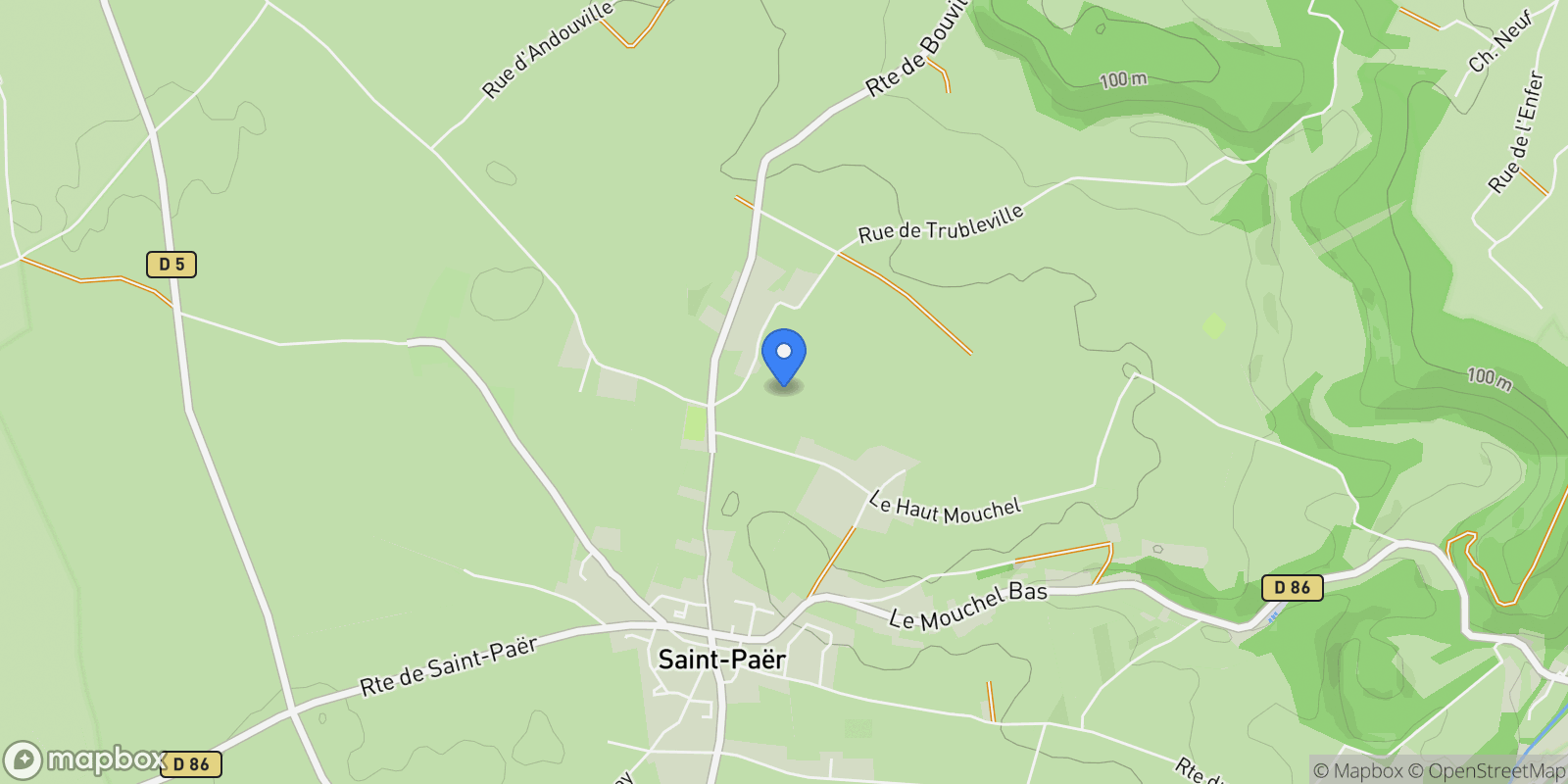 Map showing Saint-Paër, Normandy, France.