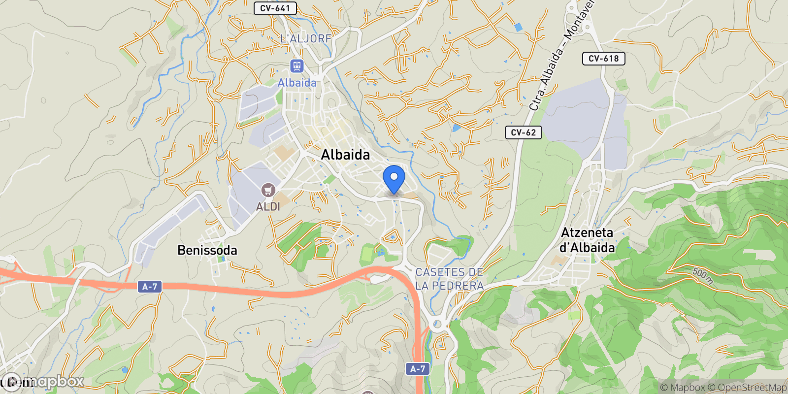 Map showing Albaida, Albaida, VALENCIA, Albaida, Albaida, Valencian Community, Spain.