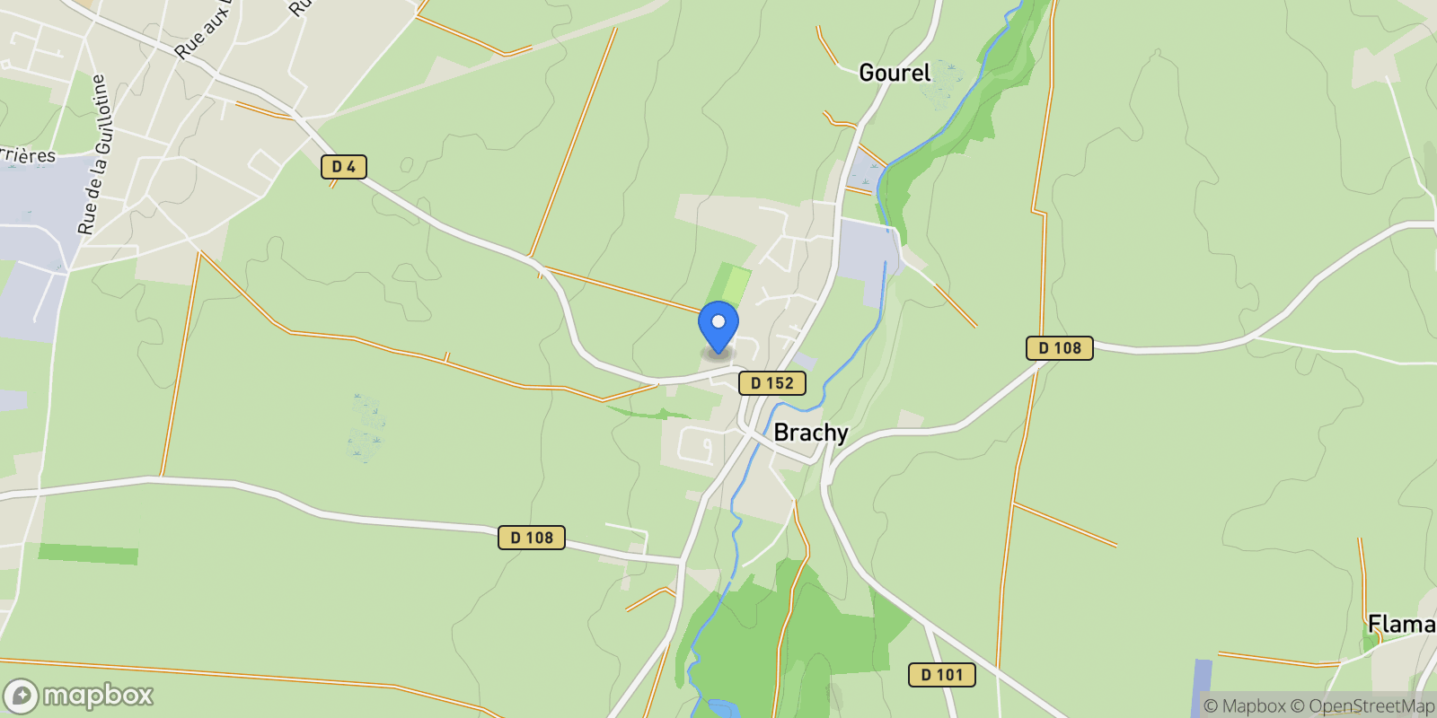 Map showing Brachy, Normandy, France.