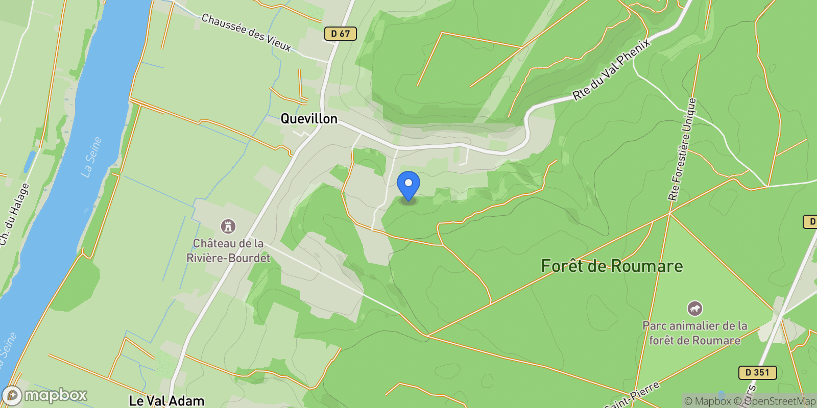Map showing Quevillon, Normandy, France.