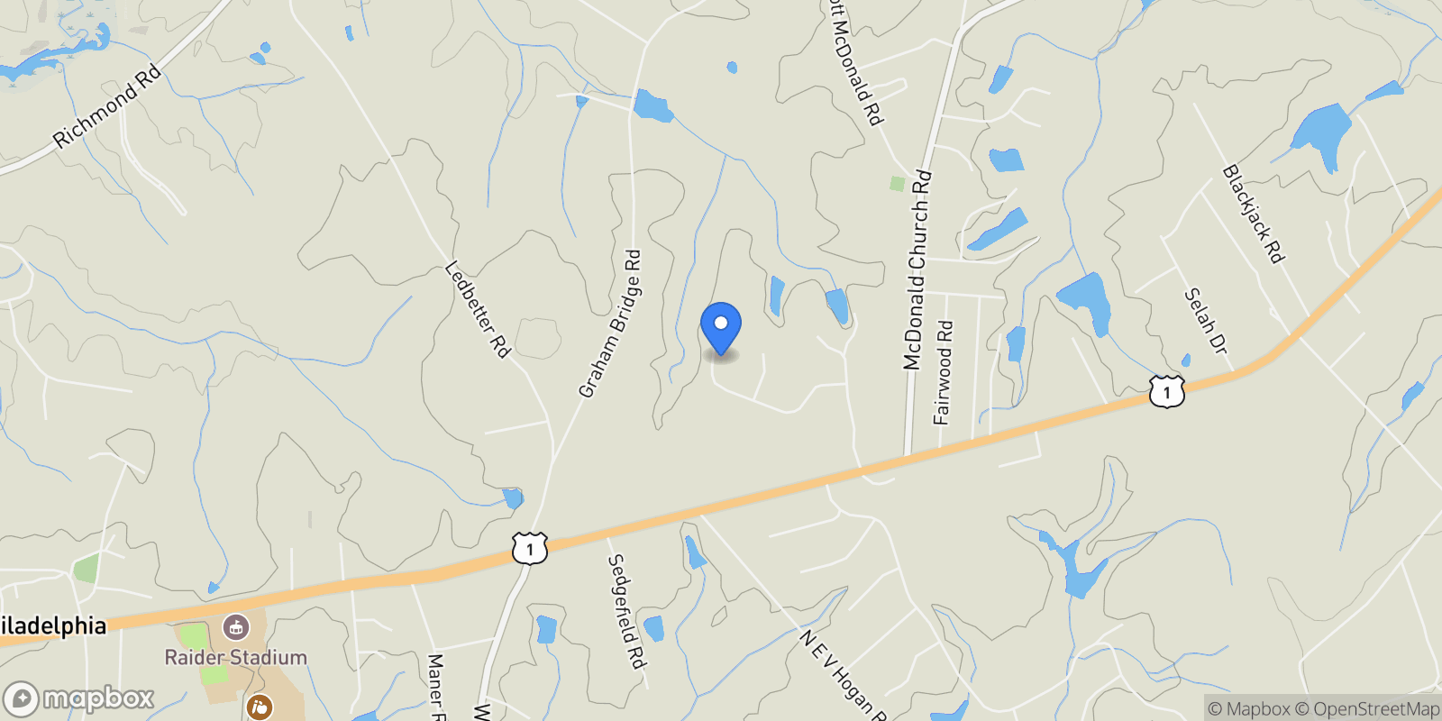 Map showing 200 Beane Run, Rockingham, North Carolina, United States.