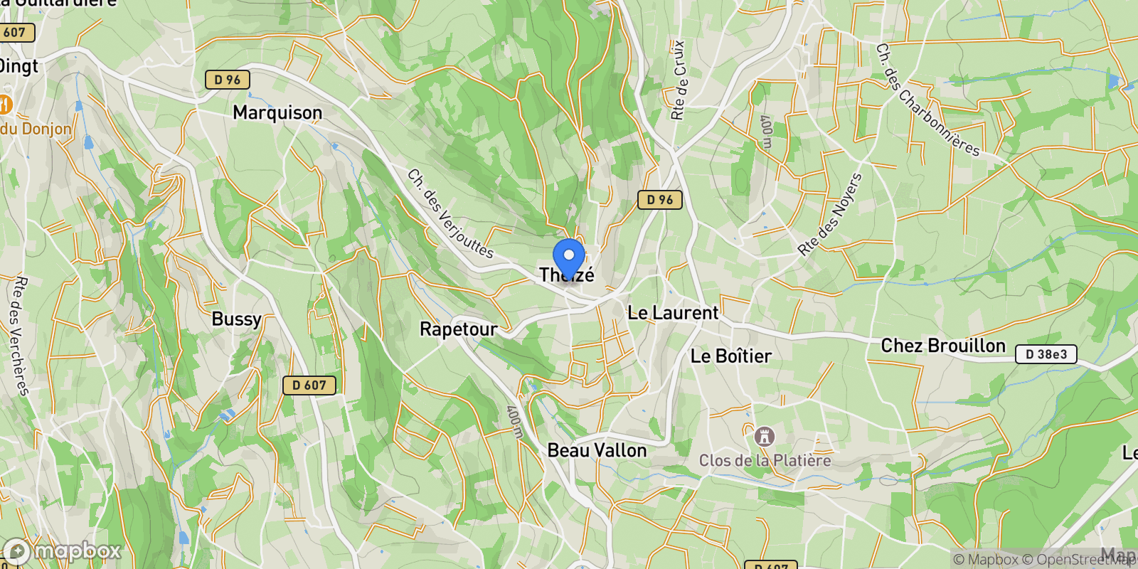 Map showing Theizé, Theizé, Theizé, Auvergne-Rhône-Alpes, France.