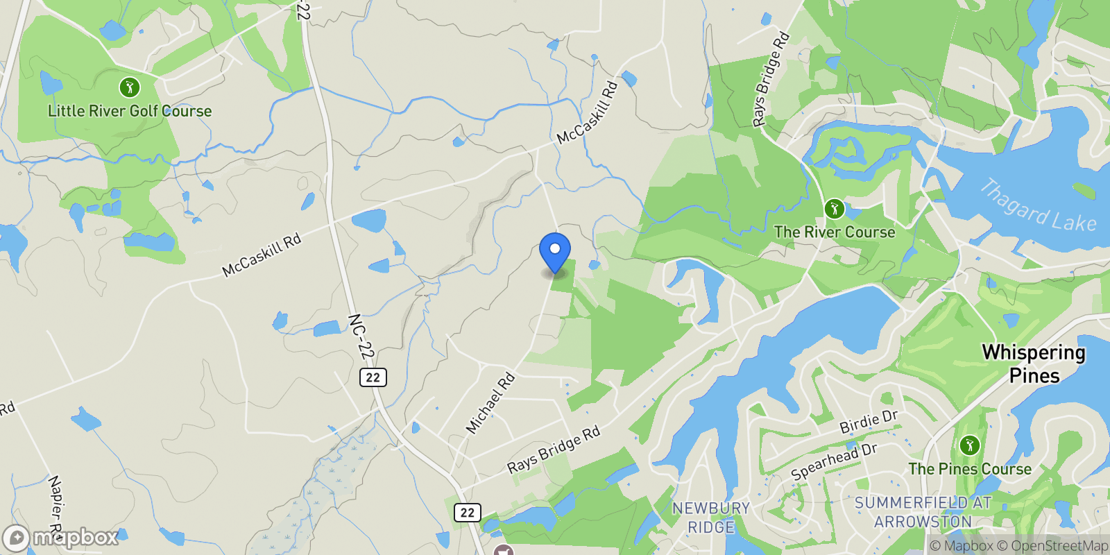 Map showing 370 Michael Road, Carthage, North Carolina, United States.