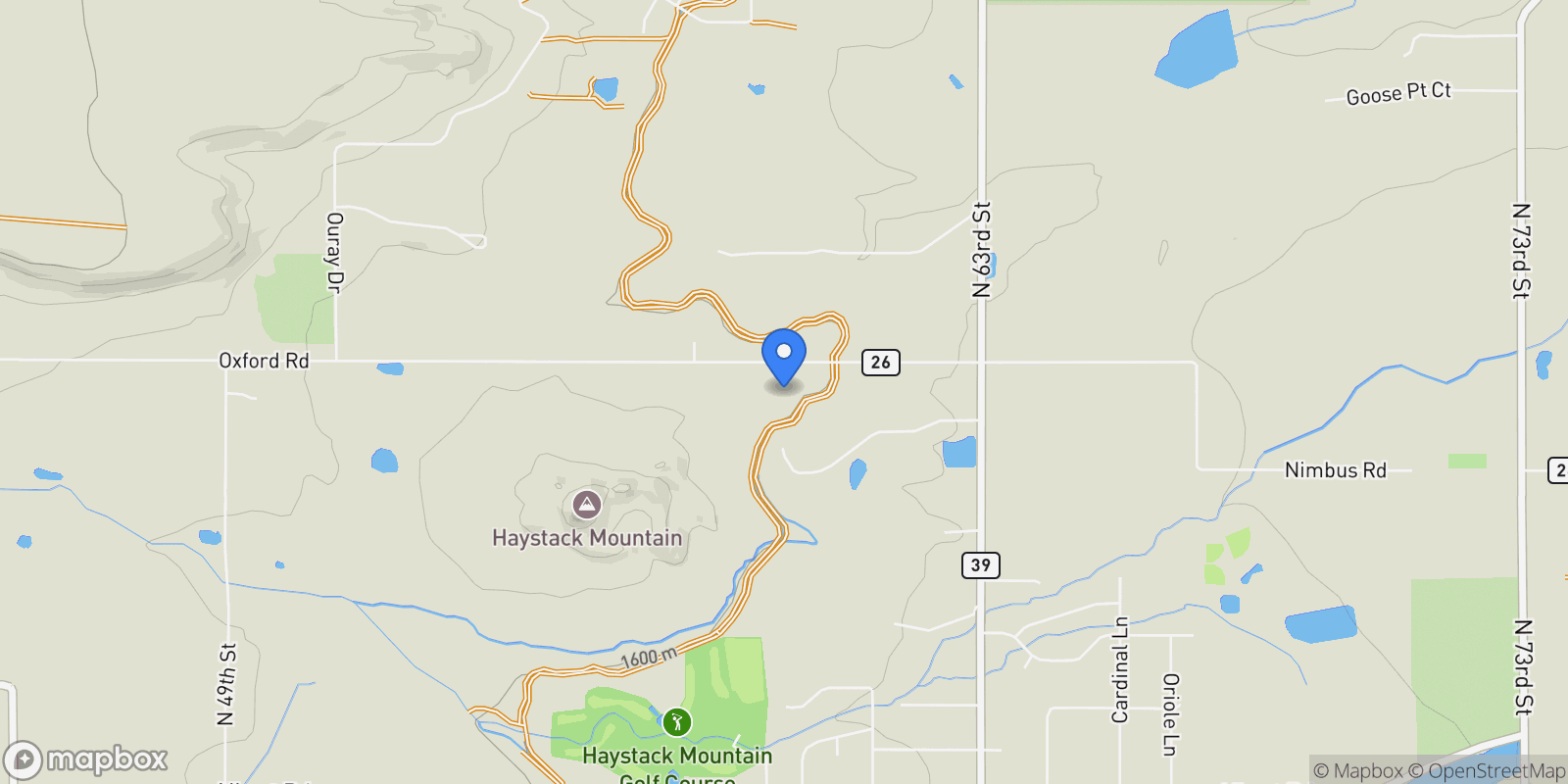 Map showing 5952 Oxford Road, Longmont, Colorado, United States.