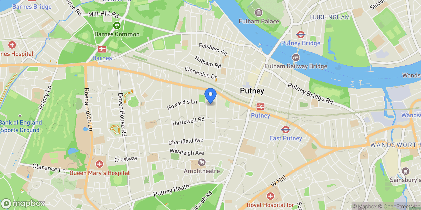 Map showing Longwood Drive, London, SW15, London, England, United Kingdom.