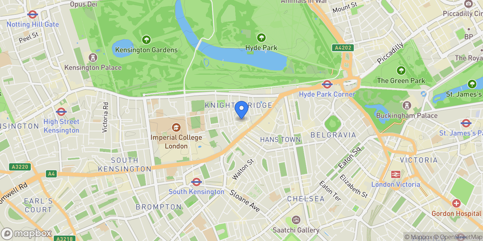 Map showing Rutland Gate, London, SW7, London, England, United Kingdom.
