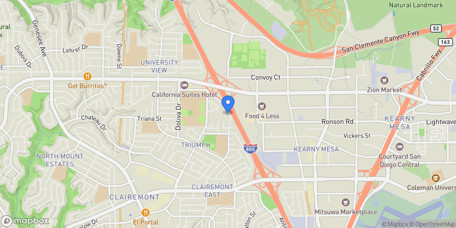 Map showing 4826 Cannington Dr, San Diego, California, United States.
