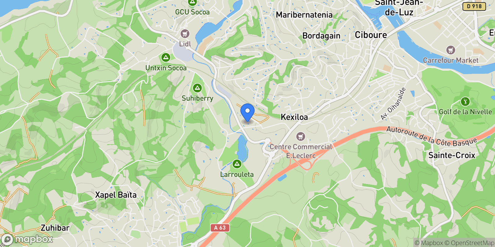 Map showing 5 Chem. de Muxillotenea, 64122 Urrugne, France, Urrugne, Nouvelle-Aquitaine, France.