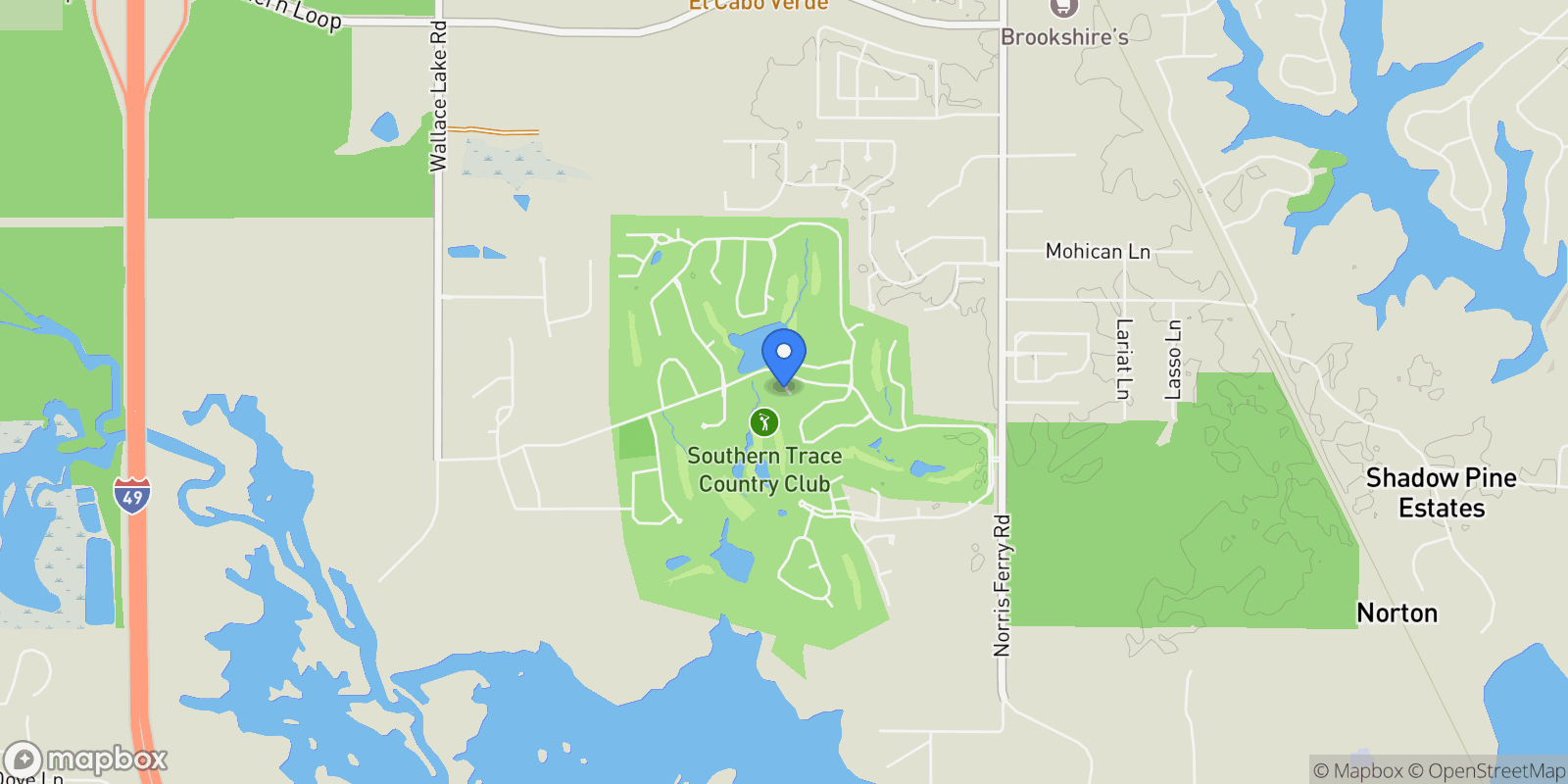 Map showing 11040 Belle Rose Circle, Shreveport, Louisiana, United States.