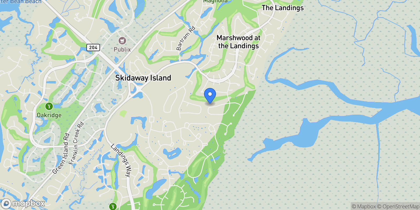 Map showing 138 Mercer Road, Savannah, Georgia, United States.