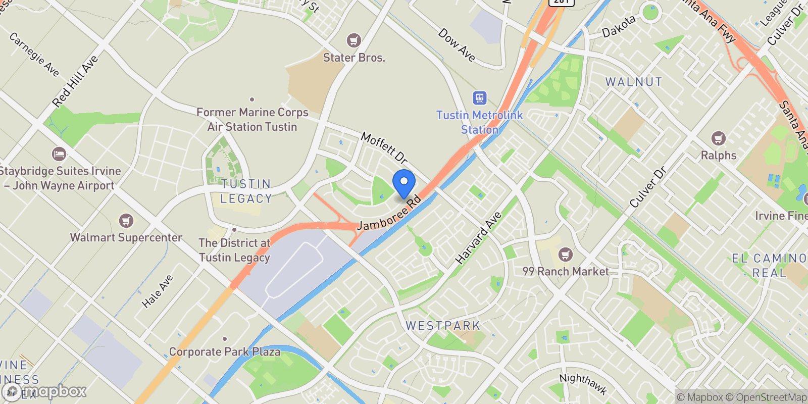 Map showing 279 Barnes, Irvine, California, United States.