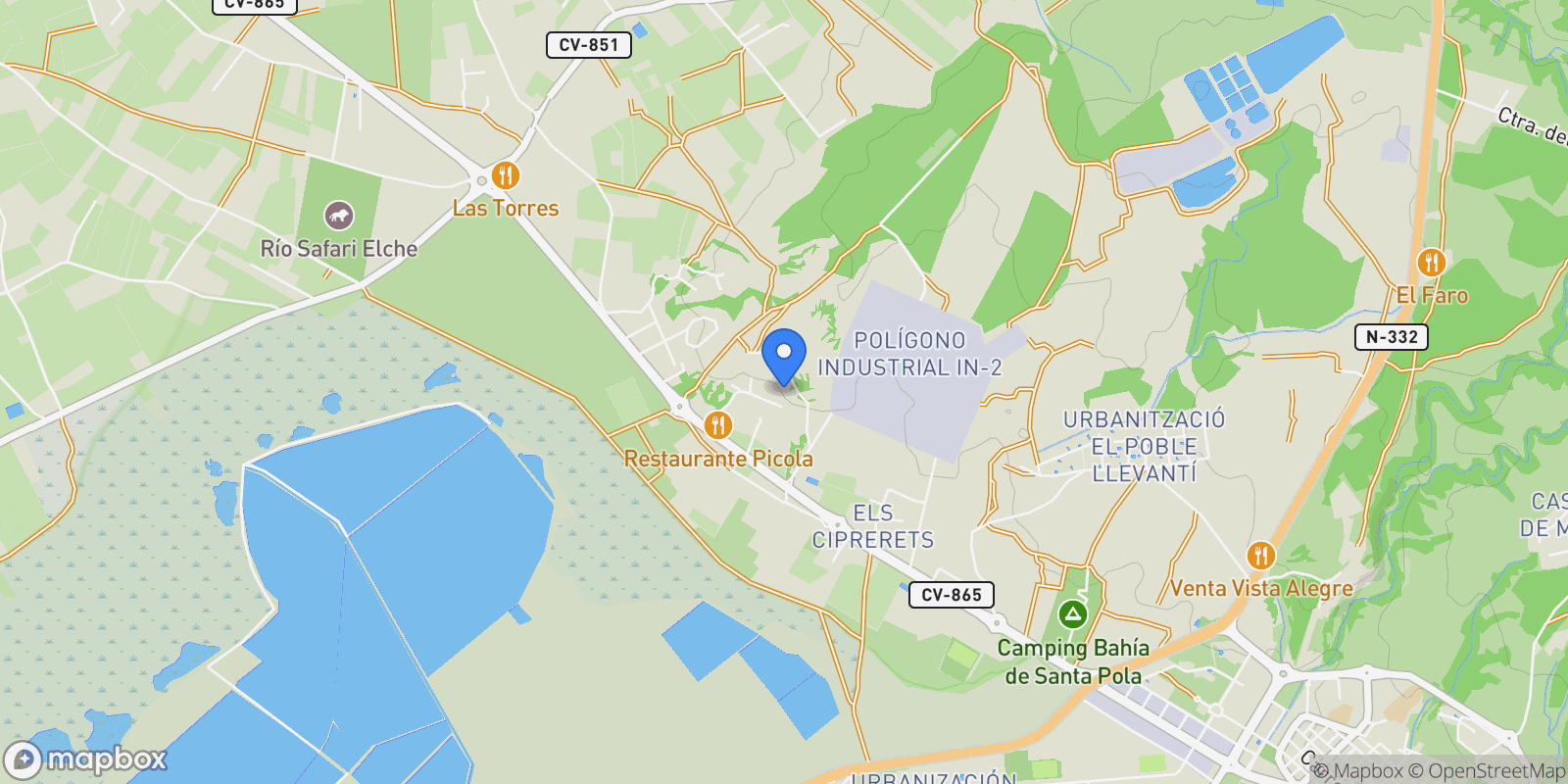 Map showing Punta de la Sierra, 03130, Santa Pola, Alicante, Santa Pola, Santa Pola, Valencian Community, Spain.