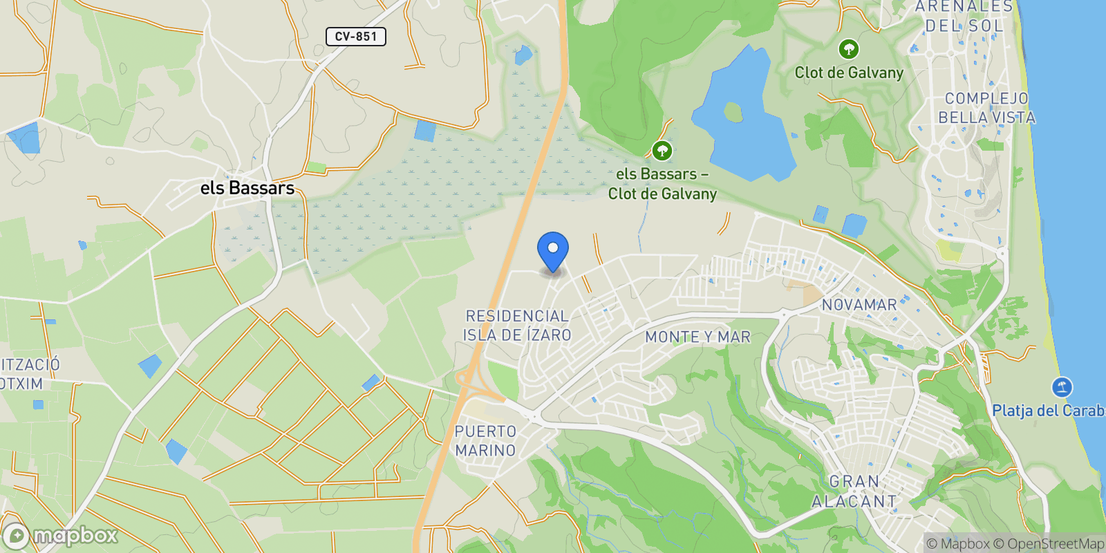 Map showing Calle Malta, 03130, Gran Alacant, Alicante, Gran Alacant, Santa Pola, Valencian Community, Spain.