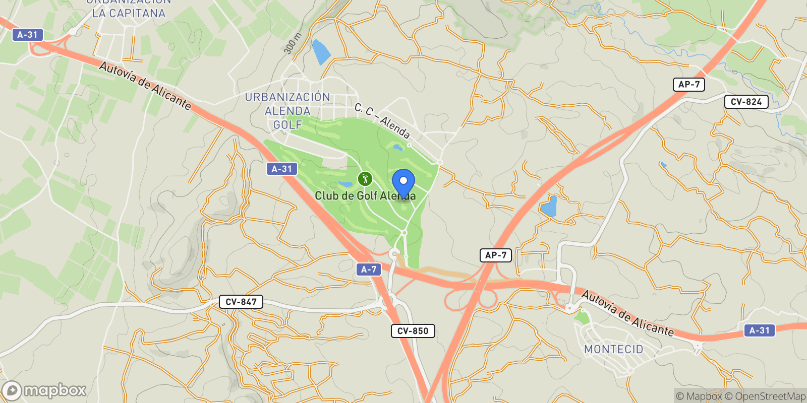 Map showing Avenida de Levante, 03679, Monforte del Cid, Alicante, Monforte del Cid, Monforte del Cid, Valencian Community, Spain.