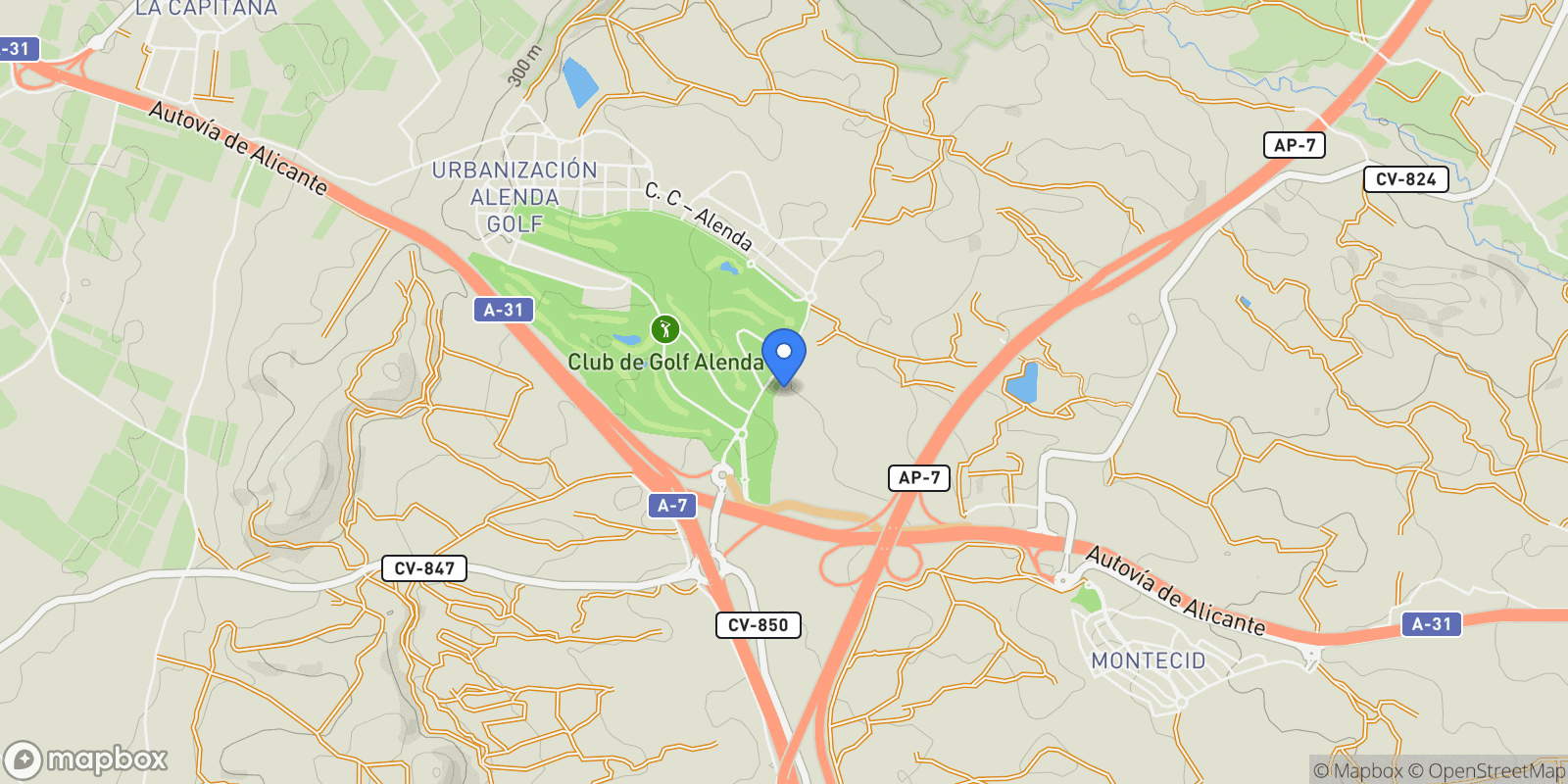 Map showing Avenida de Levante, 03679, Monforte del Cid, Alicante, Monforte del Cid, Monforte del Cid, Valencian Community, Spain.