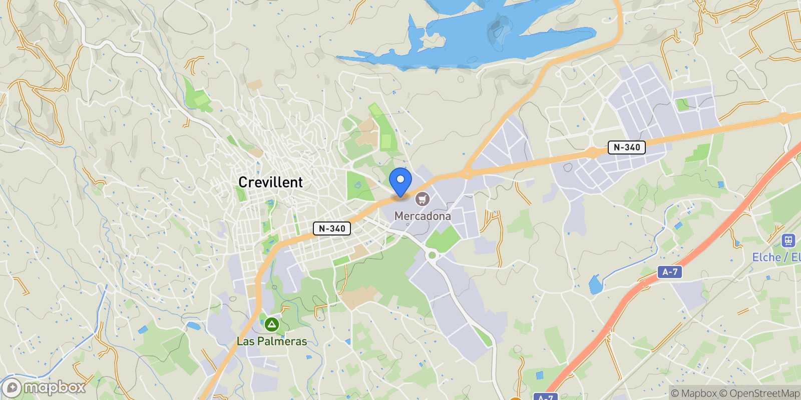 Map showing Carretera Elche - Crevillente, 03130, Elche, Alicante, Elche, Crevillent, Valencian Community, Spain.