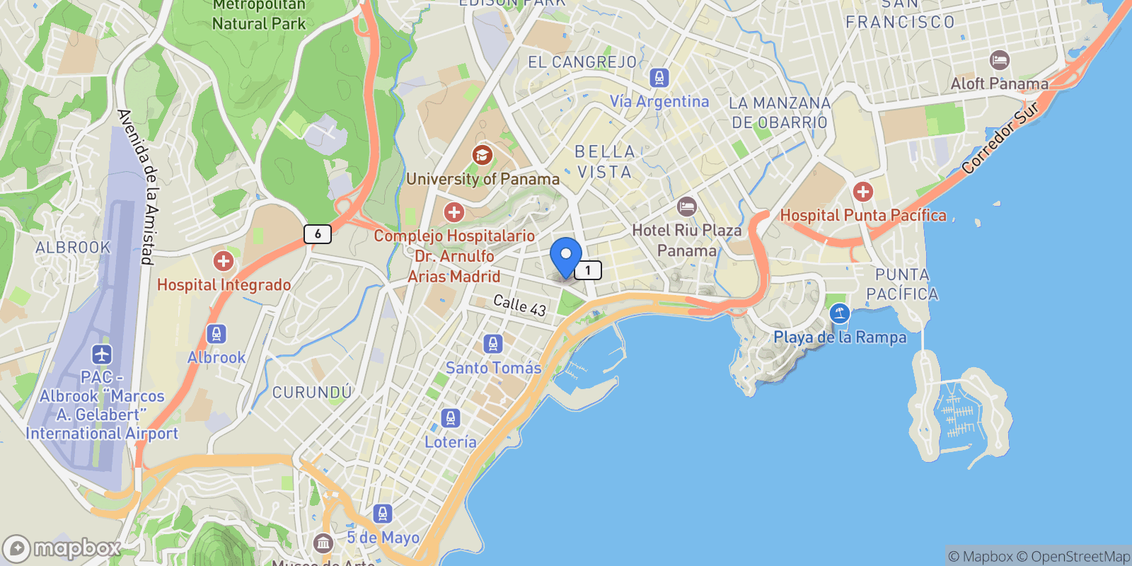 Map showing C. 48 Este-Rogelio Alfaro, Panamá, Provincia de Panamá, Panama, Panama City, Panama, Panama.