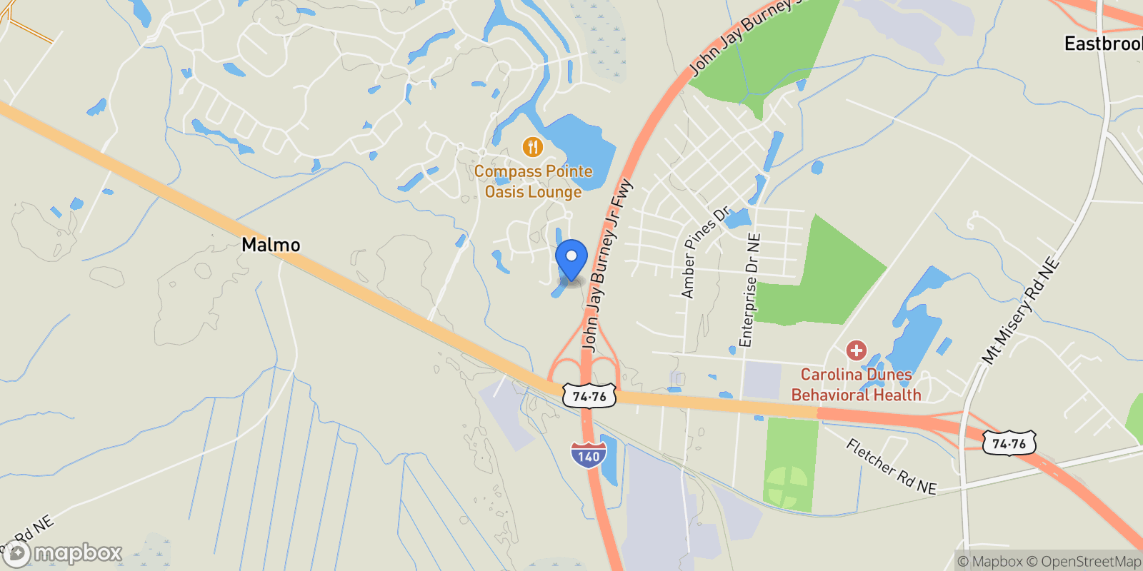 Map showing 2210 Palm Pointe NE, Northwest, North Carolina, United States.