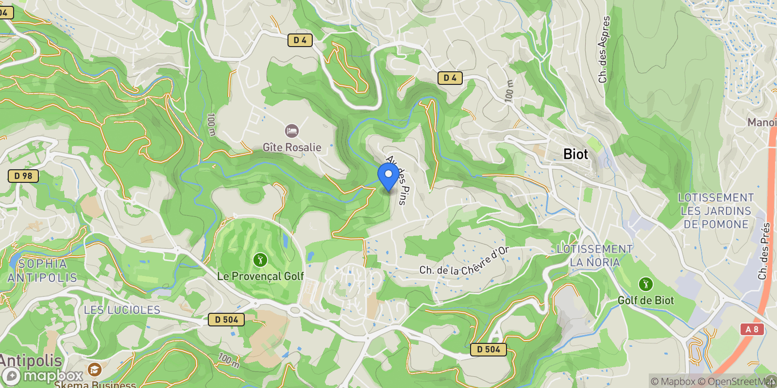 Map showing Biot, Provence-Alpes-Côte d'Azur, France.