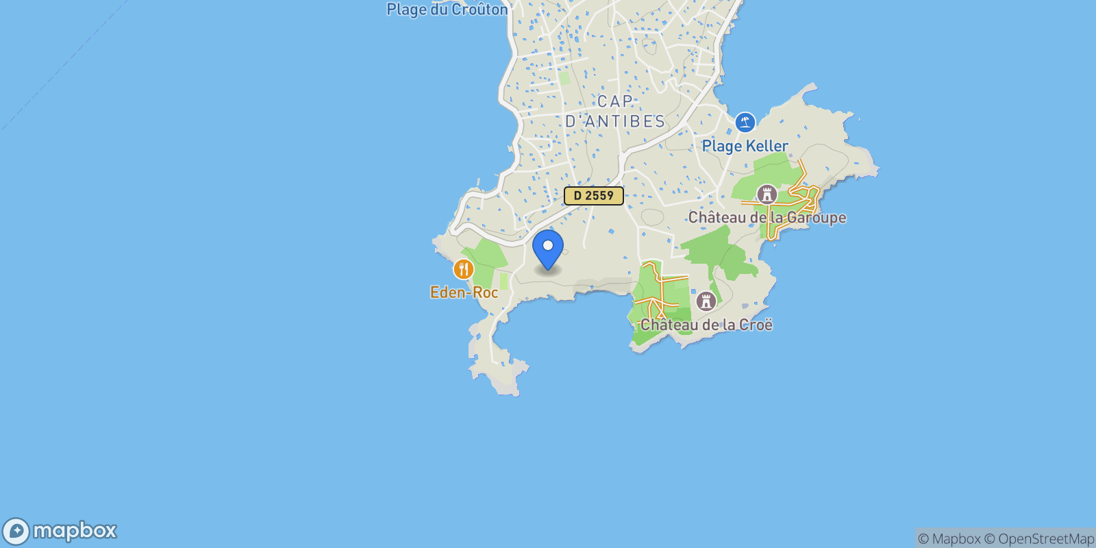 Map showing Antibes, Provence-Alpes-Côte d'Azur, France.
