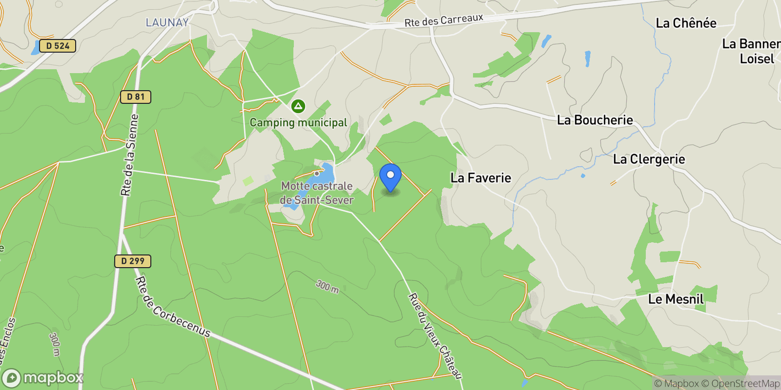Map showing Noues de Sienne, Normandy, France.