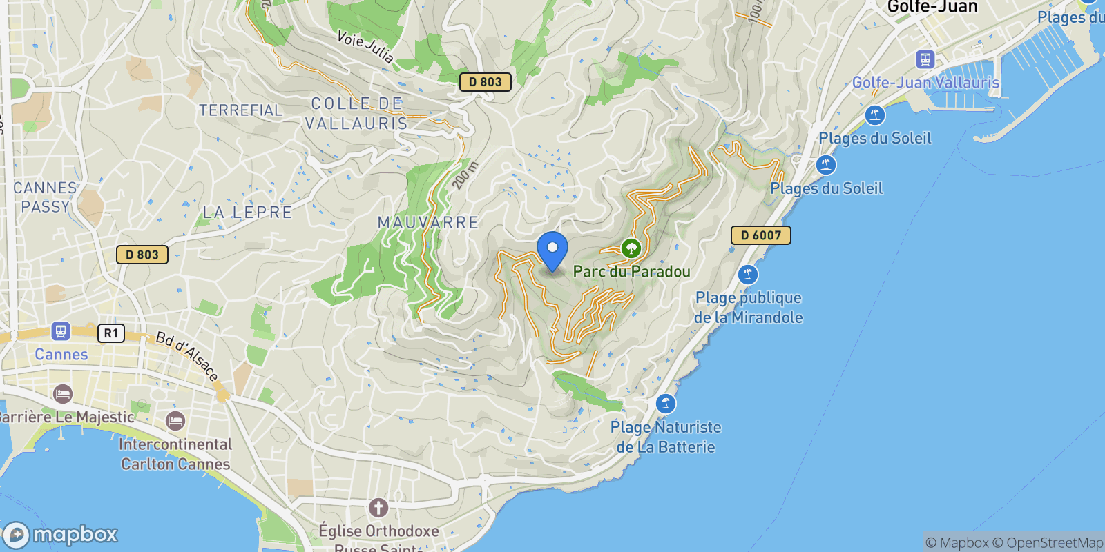 Map showing Vallauris, Provence-Alpes-Côte d'Azur, France.