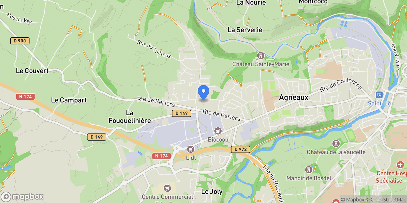 Map showing Agneaux, Normandy, France.