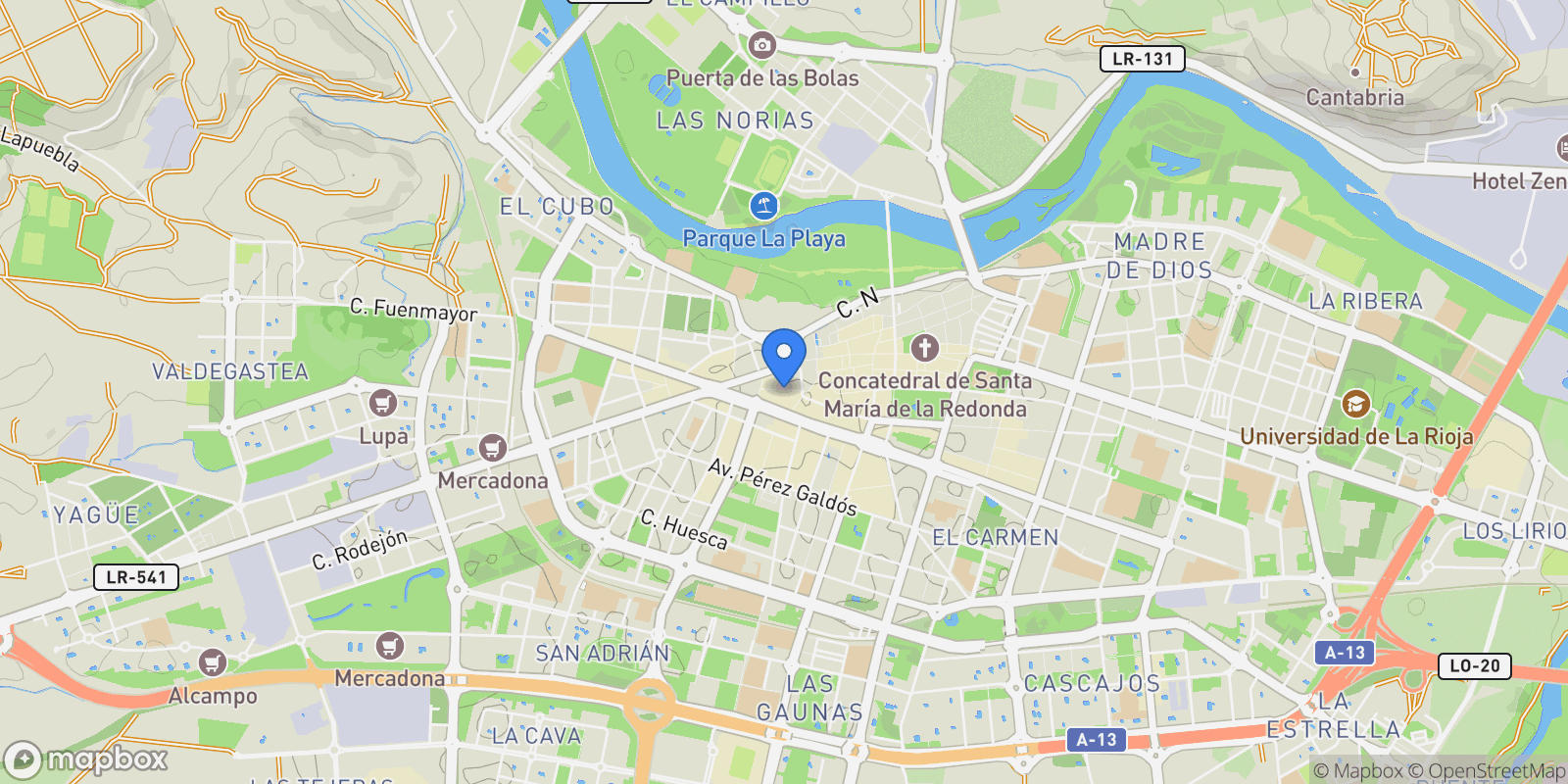 Map showing Avenida GRAN VIA JUAN CARLOS, 26,  Logroño,  Centro,  5ª Planta, Logrono, La Rioja, Spain.