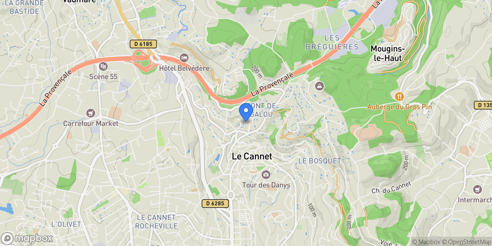 Map showing Le Cannet, Provence-Alpes-Côte d'Azur, France.