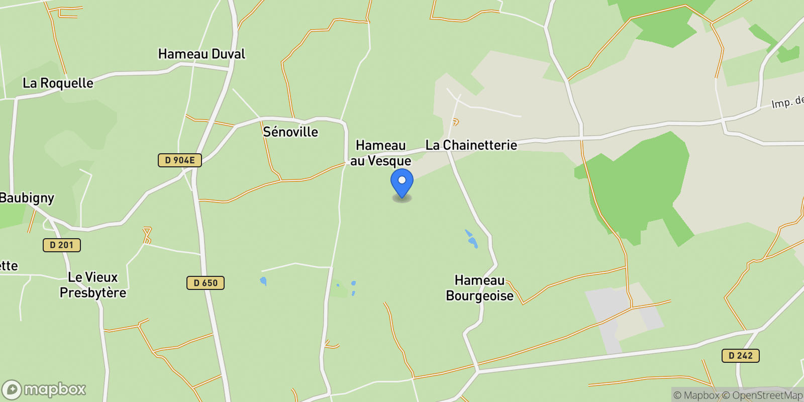 Map showing Sénoville, Normandy, France.