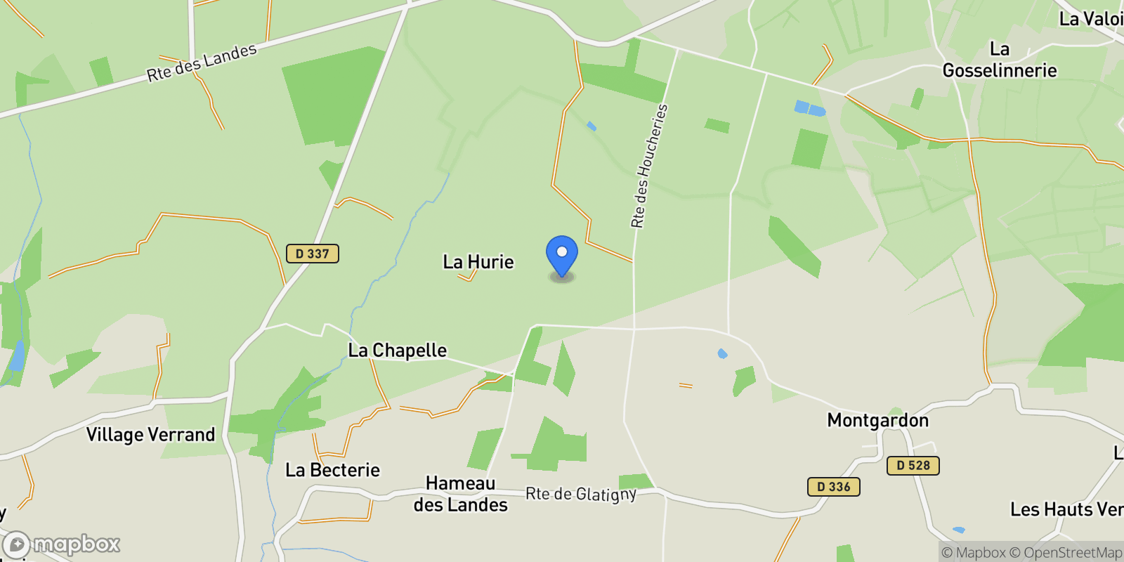 Map showing La Haye, Normandy, France.