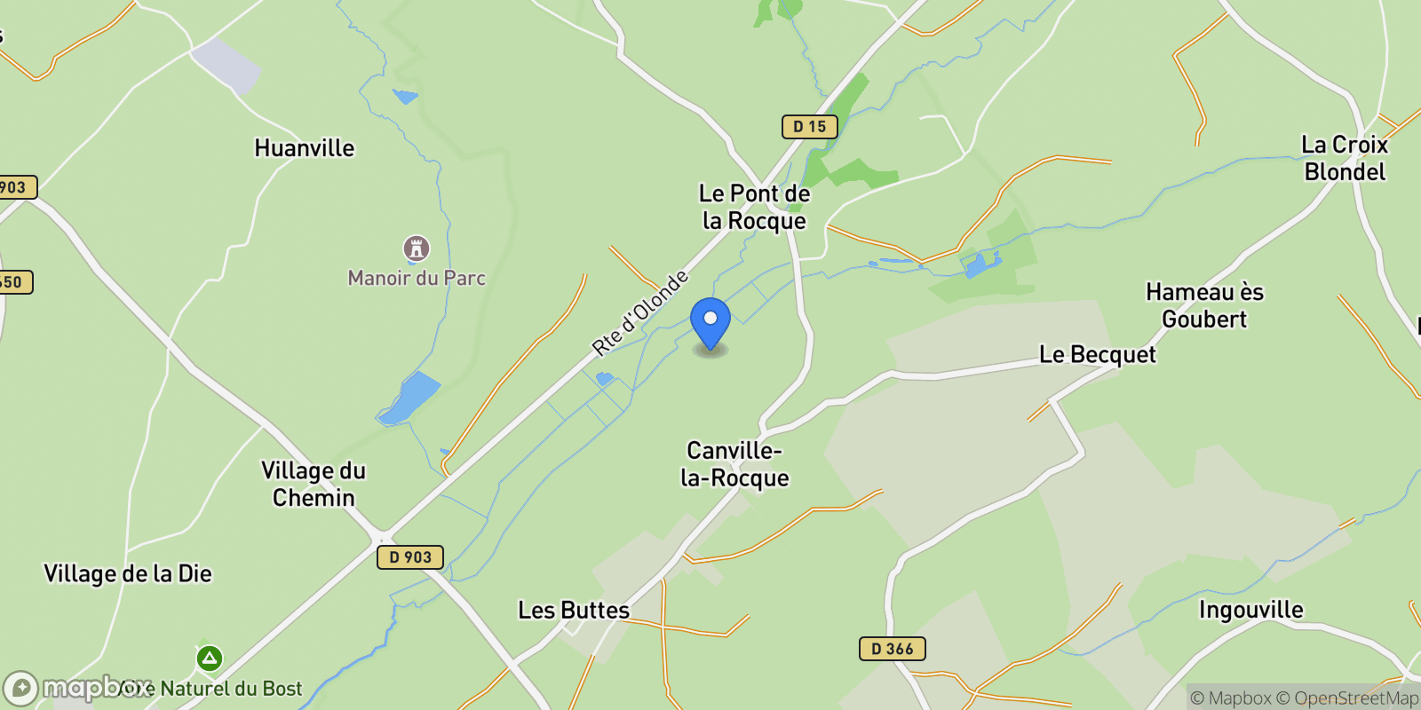 Map showing Canville-la-Rocque, Normandy, France.