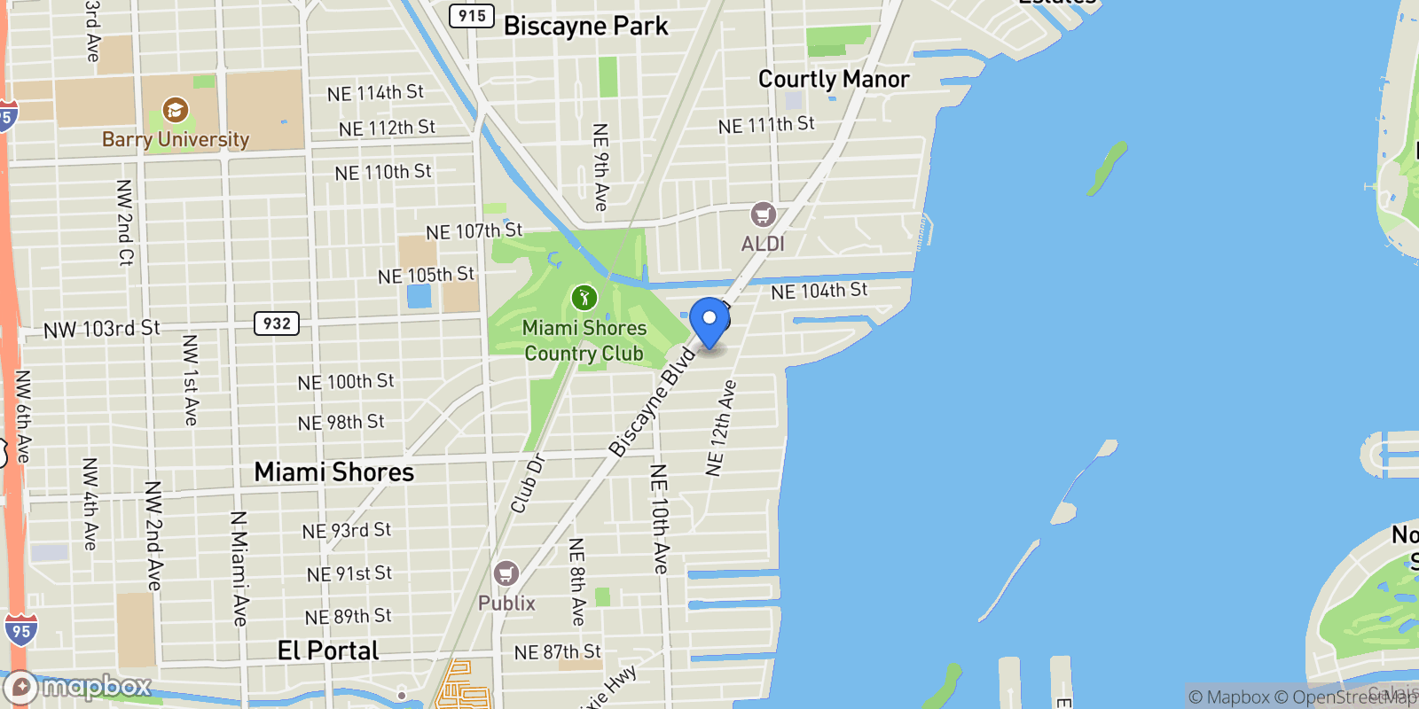 Map showing 1132 NE 101ST St, Miami, Florida, United States.