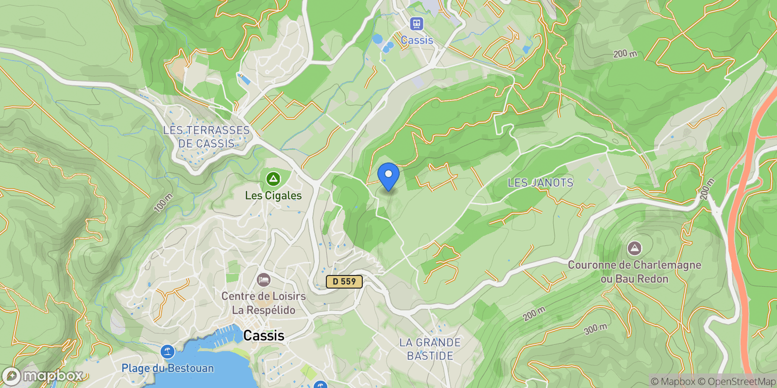 Map showing Cassis, Provence-Alpes-Côte d'Azur, France.