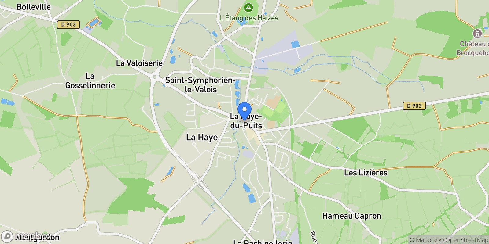 Map showing La Haye, Normandy, France.