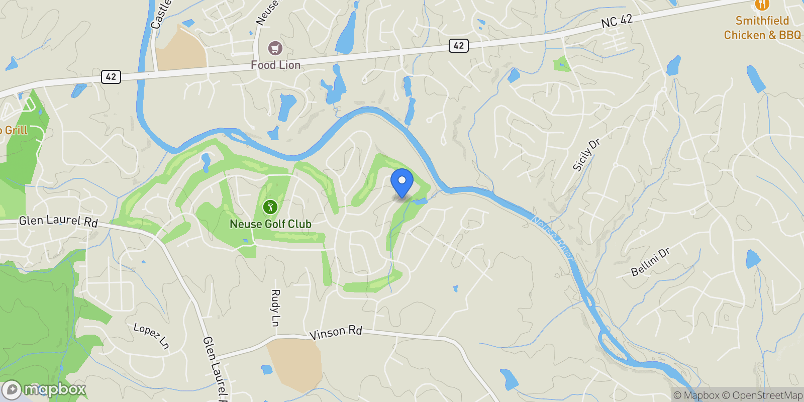Map showing 205 Townsend Drive, Clayton, North Carolina, United States.