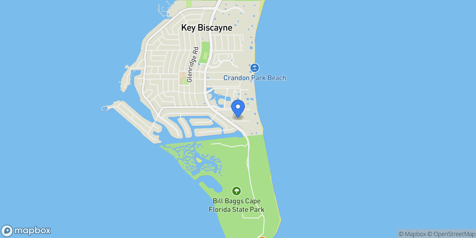 Map showing 265 Grapetree Dr 110, Key Biscayne, Florida, United States.